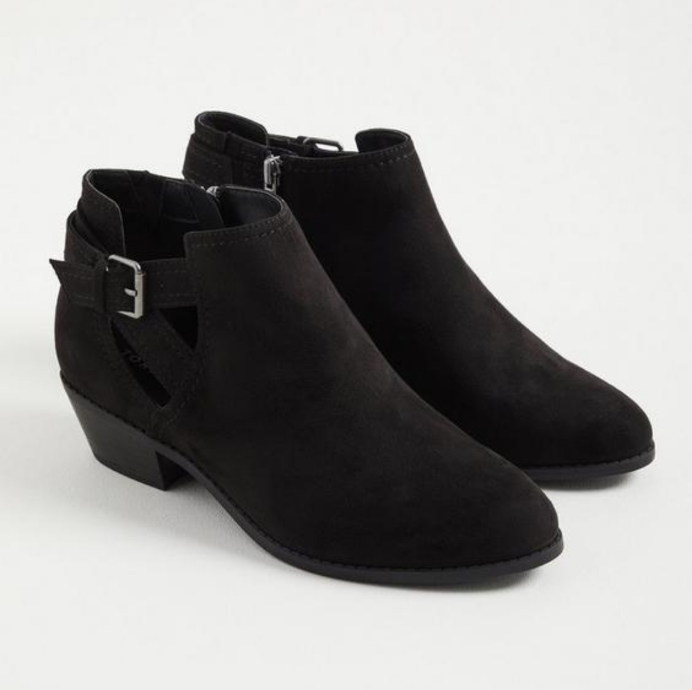 Torrid Black Ankle Boots with Buckle Detail